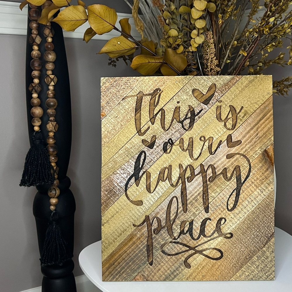 “This Is Our Happy Place” Rusitc Wooden Sign Home Decor